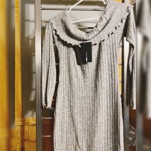 Grey dress off shoulder